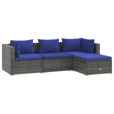 vidaXL 4 részes szürke polyrattan kerti ülőgarnitúra párnákkal (3101646) kerti bútor