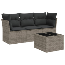 vidaXL 4 részes szürke polyrattan kerti ülőgarnitúra párnákkal (3217220) kerti bútor