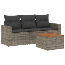 vidaXL 4 részes szürke polyrattan kerti ülőgarnitúra párnákkal (3223995) kerti bútor