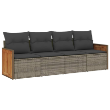 vidaXL 4 részes szürke polyrattan kerti ülőgarnitúra párnákkal (3259855) kerti bútor