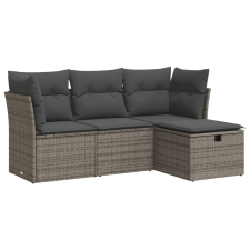 vidaXL 4 részes szürke polyrattan kerti ülőgarnitúra párnákkal (3325256) kerti bútor