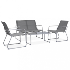 vidaXL 4 részes szürke szövet és acél kerti ülőgarnitúra kerti bútor