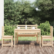 vidaXL 4-részes tömör fenyőfa kerti étkezőgarnitúra kerti bútor