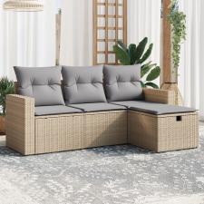 vidaXL 4 részes vegyes bézs polyrattan kerti ülőgarnitúra párnákkal kerti bútor