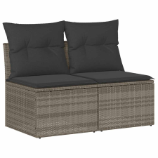 vidaXL 4 részes világosszürke polyrattan akácfa ülőgarnitúra párnákkal (3325248) kerti bútor
