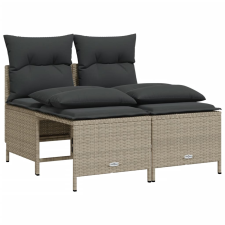 vidaXL 4 részes világosszürke polyrattan kerti ülőgarnitúra párnákkal kerti bútor