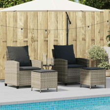 vidaXL 4 részes világosszürke polyrattan kerti ülőgarnitúra párnákkal kerti bútor