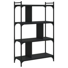 vidaXL 4 szintes fekete műfa könyvespolc 76 x 32 x 123 cm (833935) bútor