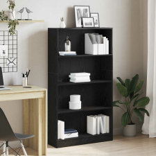 vidaXL 4 szintes fekete tölgy szerelt fa könyvespolc 80x24x143 cm bútor