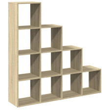 vidaXL 4 szintes sonoma tölgy elválasztó könyvespolc 131,5x29x131,5 cm (857969) bútor