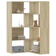 vidaXL 4 szintes sonoma-tölgy szerelt fa sarok könyvespolc 85x85x140cm bútor