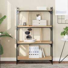 vidaXL 4 szintes sonoma-tölgyszínű fa könyvespolc 76 x 32 x 123 cm bútor