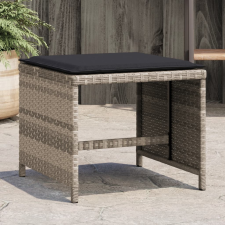 vidaXL 4db világosszürke polyrattan kerti szék párnával 40x40x35 cm kerti bútor