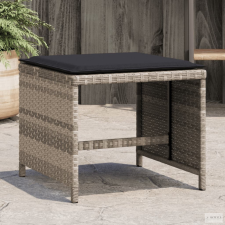 vidaXL 4db világosszürke polyrattan kerti szék párnával 41 x 41 x 36cm kerti bútor