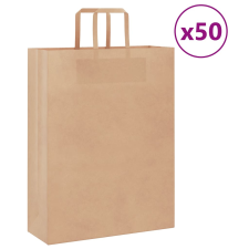 vidaXL 50 db barna kraft papírzacskók fogantyúkkal 32x12x42 cm ajándéktasak