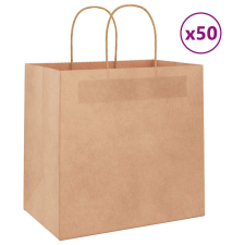 vidaXL 50 db barna papírzacskók fogantyúkkal 26x17x25 cm ajándéktasak