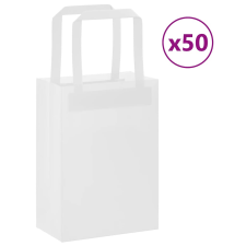 vidaXL 50 db fehér kraft papírzacskók fogantyúkkal 15x8x21 cm ajándéktasak