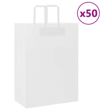 vidaXL 50 db fehér kraft papírzacskók fogantyúkkal 32x17x44 cm ajándéktasak