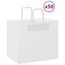 vidaXL 50 db fehér kraft papírzacskók fogantyúkkal 32x22x28 cm ajándéktasak