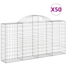 vidaXL 50 db íves horganyzott vas gabion kosár 200x30x100/120 cm (3146129) kerti tárolás