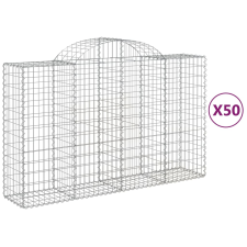 vidaXL 50 db íves horganyzott vas gabion kosár 200x50x120/140 cm (3146360) kerti tárolás
