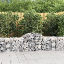vidaXL 50 db íves horganyzott vas gabion kosár 200x50x60/80 cm kerti dekoráció