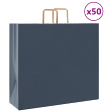 vidaXL 50 db kék kraft papírzacskók fogantyúkkal 54x15x49 cm ajándéktasak