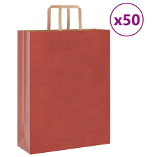 vidaXL 50 db piros kraft papírzacskók fogantyúkkal 32x12x42 cm ajándéktasak