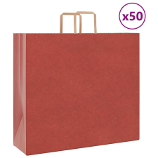 vidaXL 50 db piros kraft papírzacskók fogantyúkkal 54x15x49 cm ajándéktasak