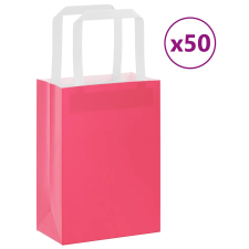 vidaXL 50 db rózsaszín kraft papírzacskók fogantyúkkal 15x8x21 cm ajándéktasak