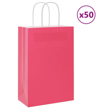 vidaXL 50 db rózsaszín kraft papírzacskók fogantyúkkal 21x11x31 cm ajándéktasak