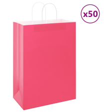 vidaXL 50 db rózsaszín kraft papírzacskók fogantyúkkal 32x17x44 cm ajándéktasak
