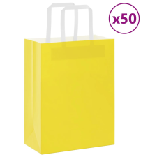 vidaXL 50 db sárga kraft papírzacskók fogantyúkkal 21x11x28 cm ajándéktasak