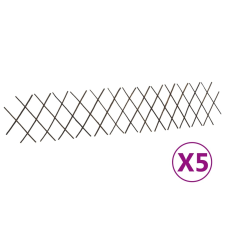 vidaXL 5 darab rácsos fűzfa kerítés 180 x 30 cm építőanyag