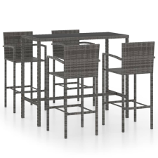 vidaXL 5 darabos szürke polyrattan kerti bárszett (3064844) kerti bútor