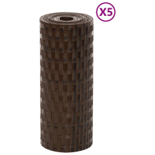 vidaXL 5 db barna és fekete polyrattan erkélyparaván 255 x 19 cm kerti bútor
