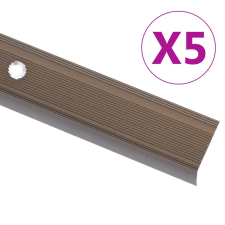 vidaXL 5 db barna L-alakú alumínium lépcsőélvédő 100 cm építőanyag