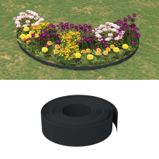 vidaXL 5 db fekete polietilén kerti szegély 10 m x 15 cm kerti dekoráció