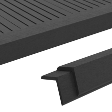 vidaXL 5 db fekete WPC teraszburkoló sarokprofil 170 cm lakástextília
