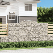 vidaXL 5 db íves horganyzott vas gabion kosár 300x30x160/180 cm bútor