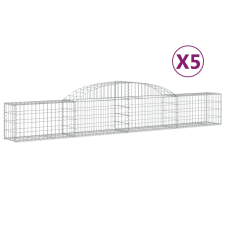 vidaXL 5 db íves horganyzott vas gabion kosár 300x30x40/60 cm (3146470) kerti tárolás