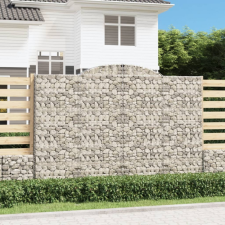 vidaXL 5 db íves horganyzott vas gabion kosár 300x50x200/220 cm bútor