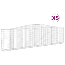 vidaXL 5 db íves horganyzott vas gabion kosár 400x30x100/120 cm (3145829) kerti tárolás