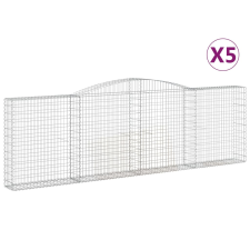 vidaXL 5 db íves horganyzott vas gabion kosár 400x30x120/140 cm (3146882) kerti tárolás