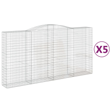 vidaXL 5 db íves horganyzott vas gabion kosár 400x50x200/220 cm (3147064) kerti tárolás