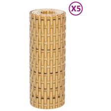 vidaXL 5 db világosbarna polyrattan erkélyparaván 255 x 19 cm kerti bútor