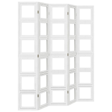 vidaXL 5 paneles fehér tömör császárfa térelválasztó (358696) bútor