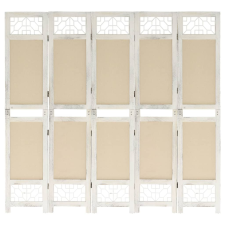 vidaXL 5 paneles krémszínű szövetparaván 175 x 165 cm bútor