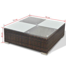 vidaXL 5-részes barna polyrattan kerti bútorszett párnákkal kerti bútor
