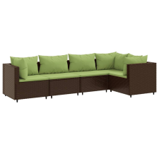vidaXL 5 részes barna polyrattan kerti ülőgarnitúra párnákkal (3308094) kerti bútor